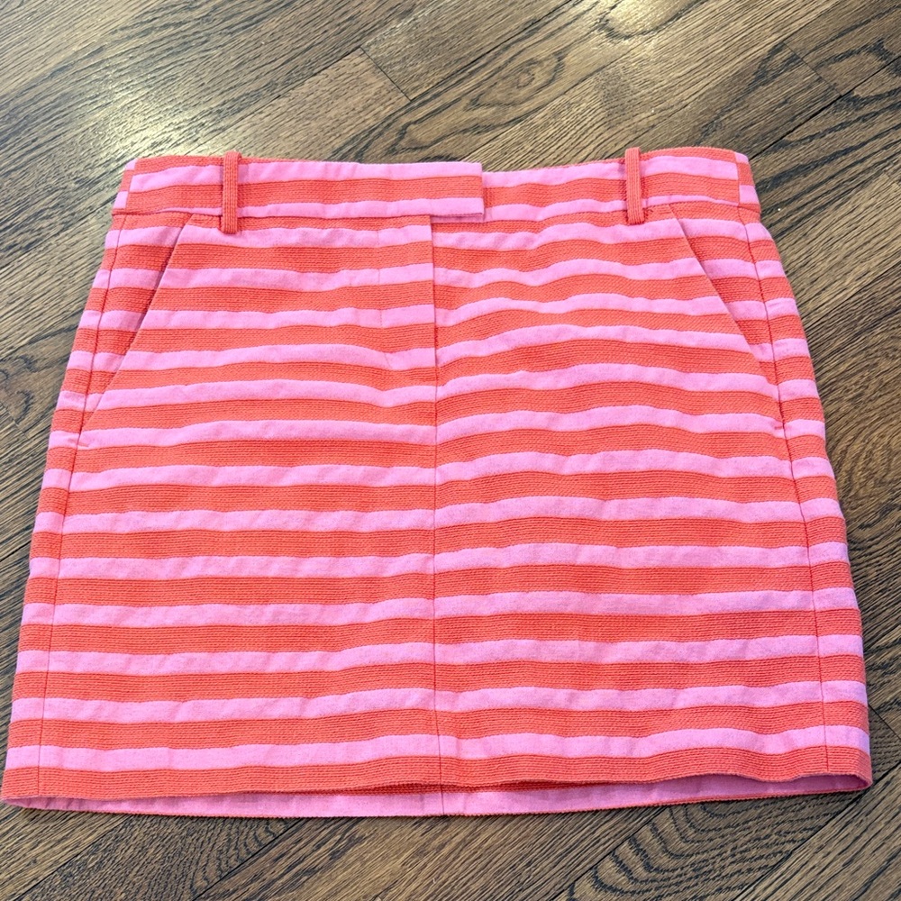 J. Crew Striped Pink and Orange textured Women's mini Skirt, 4